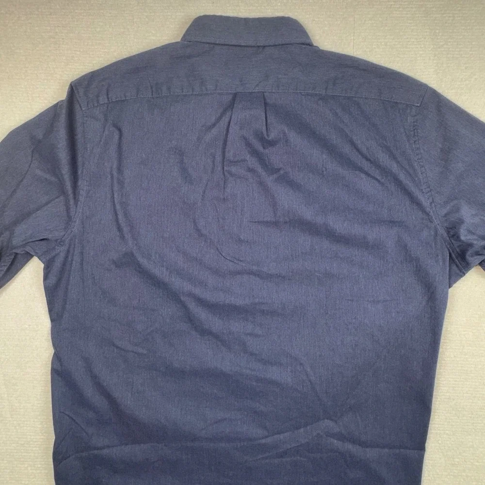J.Crew Button Down Mens L Navy Blue Performance‎ Stretch Classic Fit Long Slv